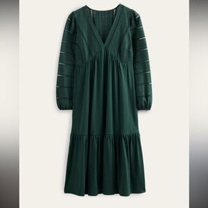 Boden Ottoman Ribbed Midi Dress 3/4
Sleeve Green